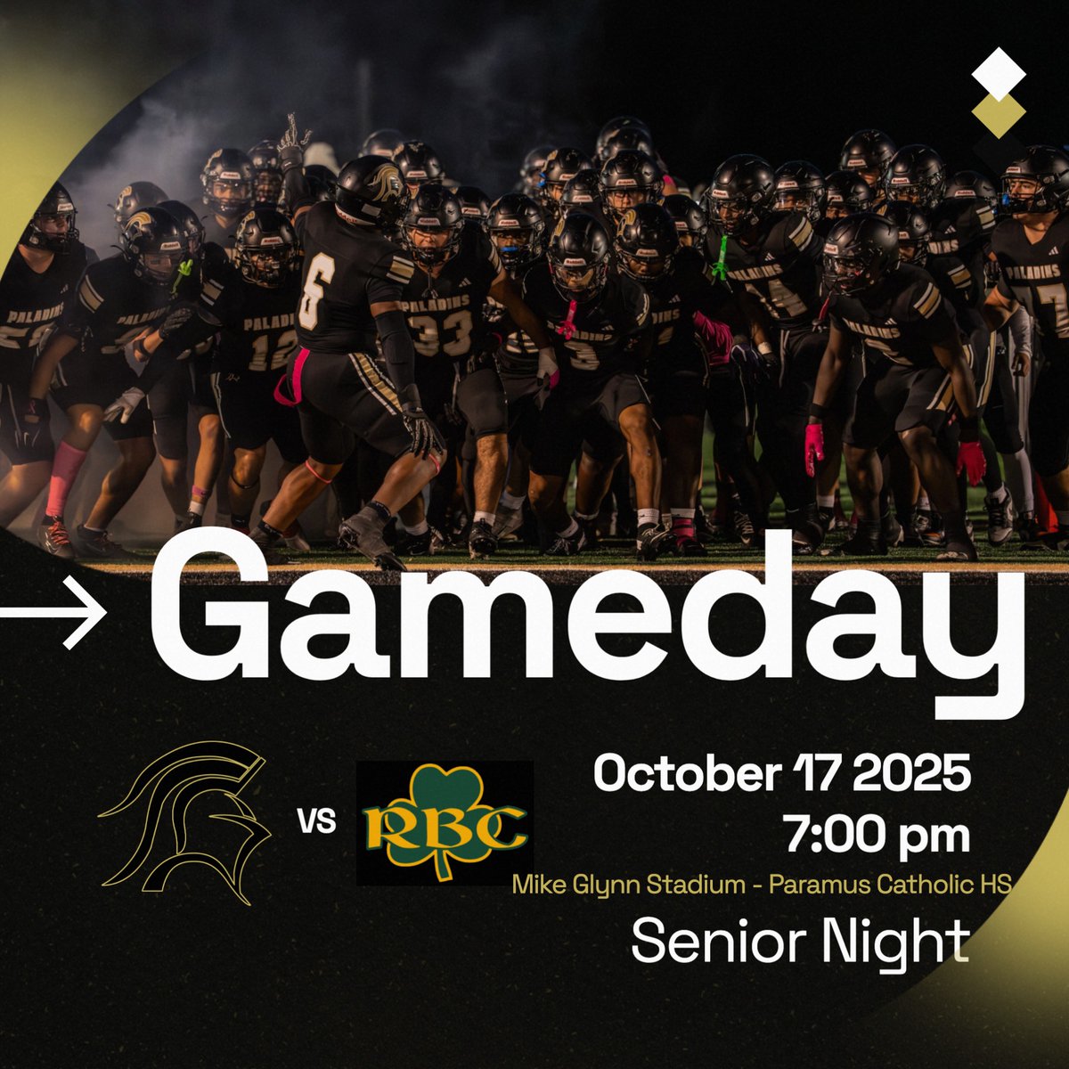 ParamusCathHS's tweet photo. π Gameday Stakes: Paramus Catholic Paladins vs Red Bank Catholic! It's Senior Nightβwho's calling the upset? Drop your bold predictions! Letβs go Paladins! π₯ #ParamusCatholic #PCFootball #PaladinPride #SeniorNight #Homecoming2025 #BergenCountyFootball #NJHighSchoolSports https://t.co/hp86Jtxxyk