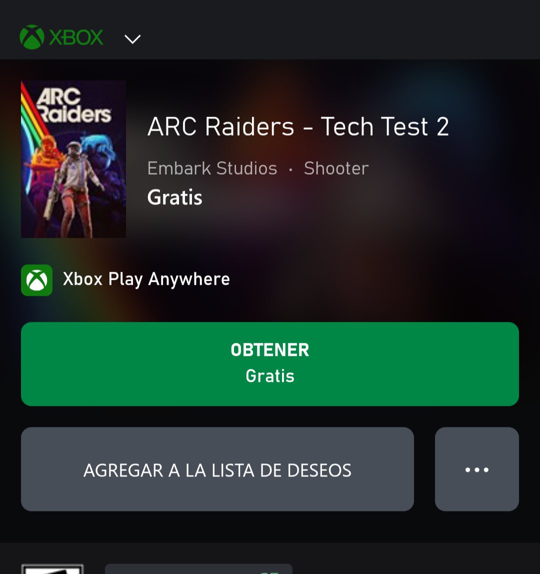 La segunda prueba abierta de ARC Raiders ya está disponible en Xbox Series y Windows Store. Aprovechen el fin de semana.

xbox.com/es-ar/games/st…
