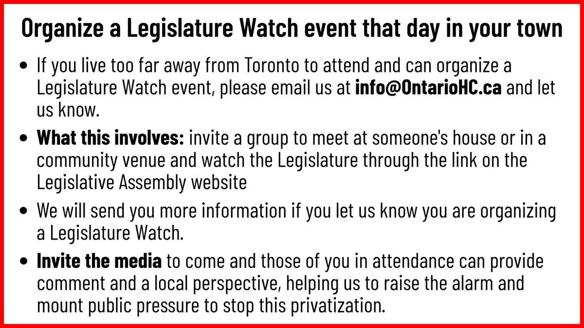 OntarioHealthC's tweet image. Ford is not stopping. He is now accelerating his hospital privatization. This summer, Ford has announced 57 new private clinics that will take more than 100,000 diagnostic tests out of local public hospitals- along with funding and staffing.