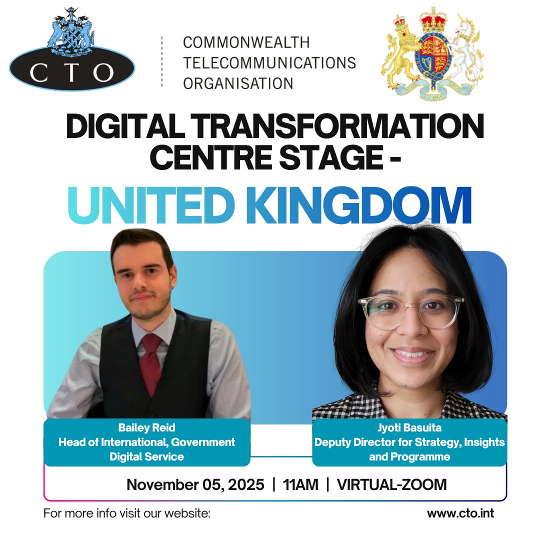 🎤 Meet the voices behind the UK’s biggest digital shifts!
On 05 Nov, CTO &amp; <a href="/SciTechgovuk/">Department for Science, Innovation and Technology</a> will feature top speakers driving national digital change, showcasing what countries can achieve through their own programmes.

Join us on Zoom.
Register: us02web.zoom.us/webinar/regist…

#CTO #DSIT