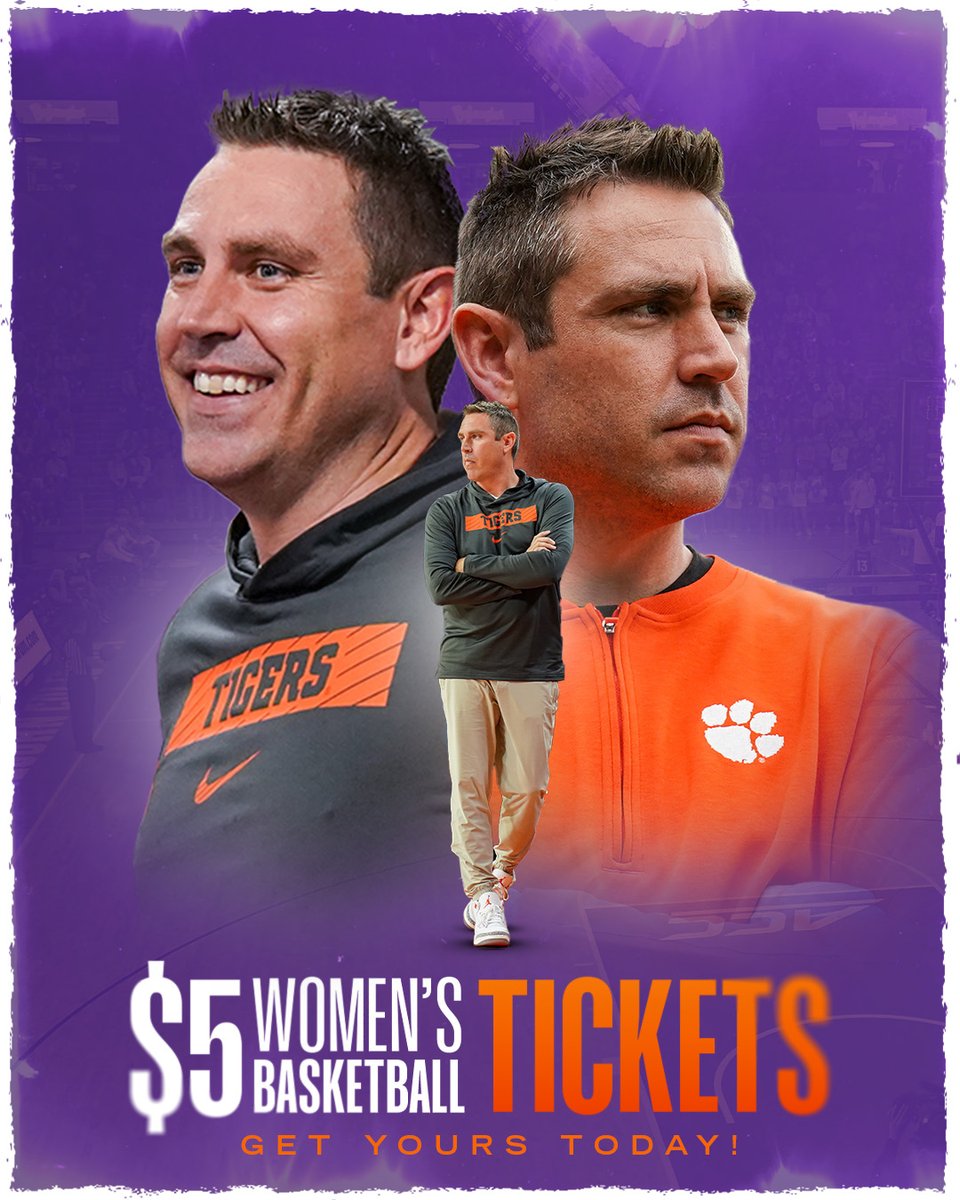 Clemson Women's Basketball (@clemsonwbb) on Twitter photo One more chance for $5 Tickets!
🎟️bit.ly/3KPmUKH One more chance for $5 Tickets!
🎟️bit.ly/3KPmUKH