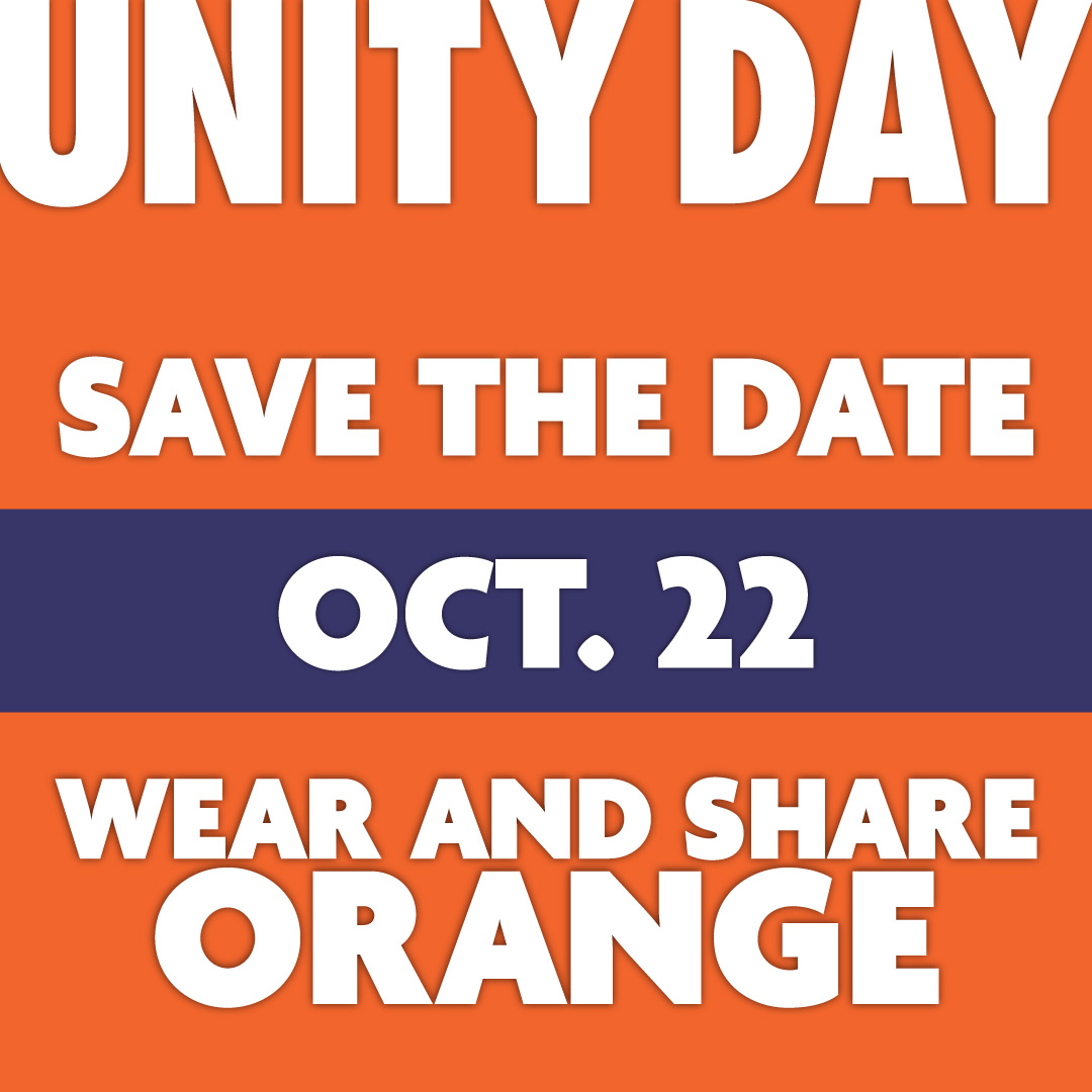Reminder: Tomorrow is Unity Day at OFHS! Staff and students are encouraged to wear orange as a visible sign of unity against bullying. Counselors will be in the cafeteria during all lunch periods with resources and giveaways. Stop by the table and visit us. <a href="/OFHSLeoSpagnola/">Leo Spagnola</a>