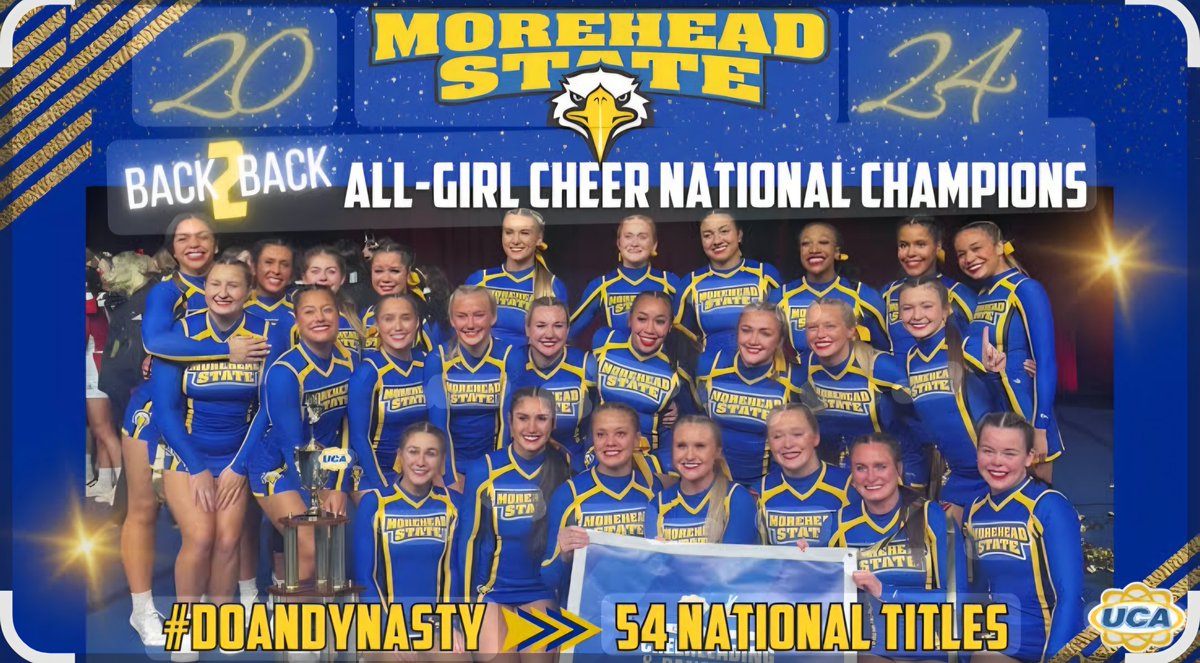 jimtomtrent's tweet image. @MSUEaglesCheer is the FIFTY FOUR (that's 54) National Cheerleading Champions. They ARE THE #CheerSchool #GoHEAD #DOANDynasty #SKOEAGS!!!