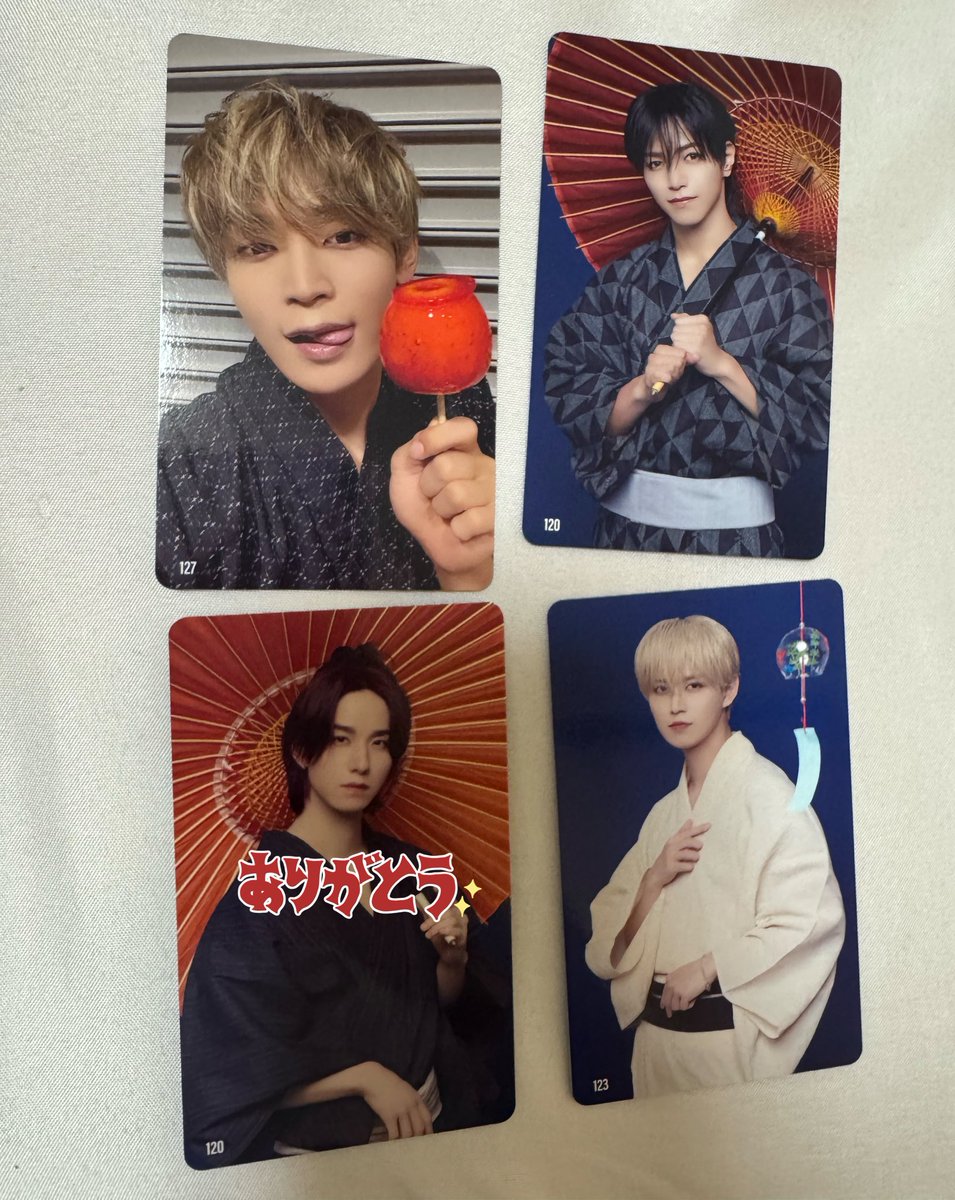 JO1 5thAnniversary 祭り トレカ交換 

【譲】
大平120
白岩123
與那城127

【求】
川西123.128>それ以外
河野127.120>それ以外

郵送を希望しております。お心当たりある方お気軽にお声掛けください🙇‍♀️

#JO1譲 #JO1求 #JO1交換 #JO1トレカ交換