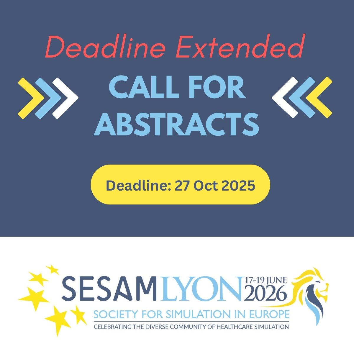 SESAMSimulation's tweet image. ⏰Good news, the deadline has been extended!
You still have time to submit your abstract for #SESAM2026!
🗓️ Extended deadline: Monday 27 October 2025
🔗 Submission Guidelines & Topics: lnkd.in/e9YUbTgE
#SESAM2026 #simulation #Healthcare #Abstracts #HPE