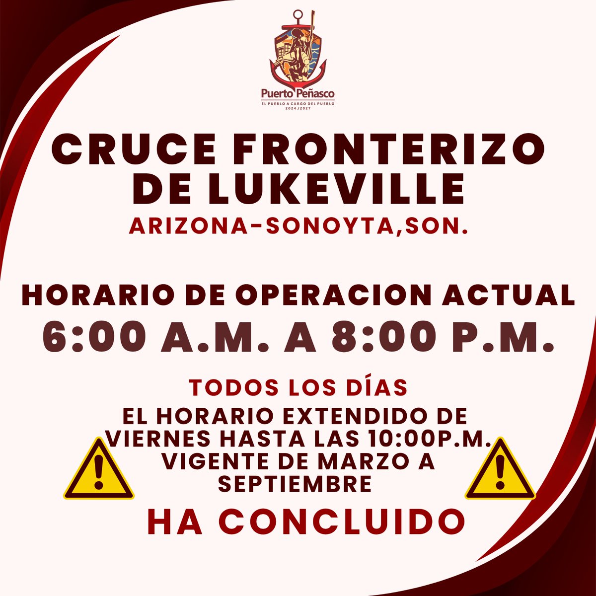 #Estatal .............. Concluye Paso fronterizo Lukeville - Sonoyta hasta las 10:00 horas .................. vía descierto.com .................. descierto.com/estatal/item/3… <a href="/PPMEXICO/">PuertoPeñasco Mexico</a> <a href="/vagoner35/">Gustavo Valenzuela G</a>
