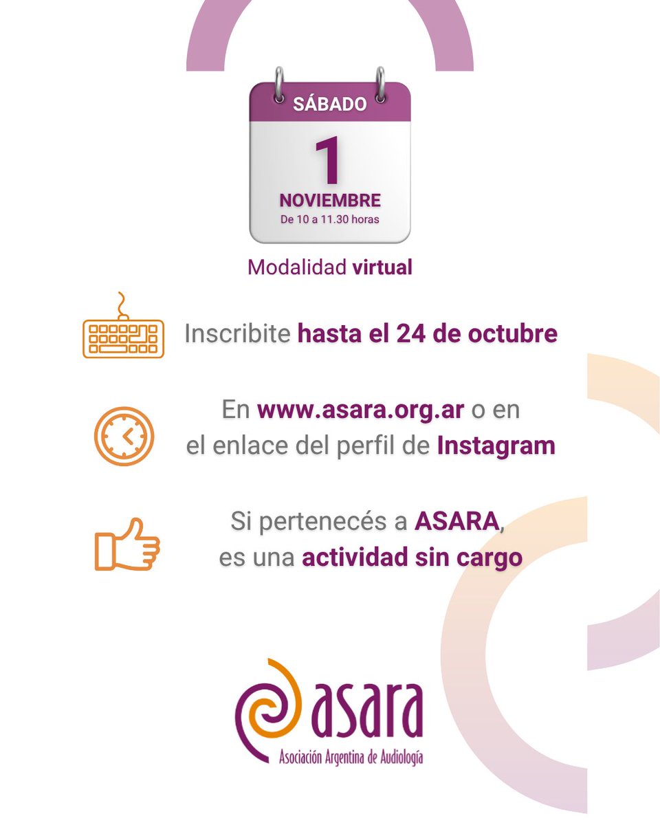 👉 Conocé al expositor de la XX Conferencia Internacional ASARA

📝 La inscripción cierra el 24 de octubre, este es el form:  bit.ly/4o2Weo3

📅 Sábado 1° de noviembre, de 10 a 11.30 horas
💻 Virtual en vivo, por Zoom

✅ ¡Te esperamos!

#audiología #fonoaudiología
