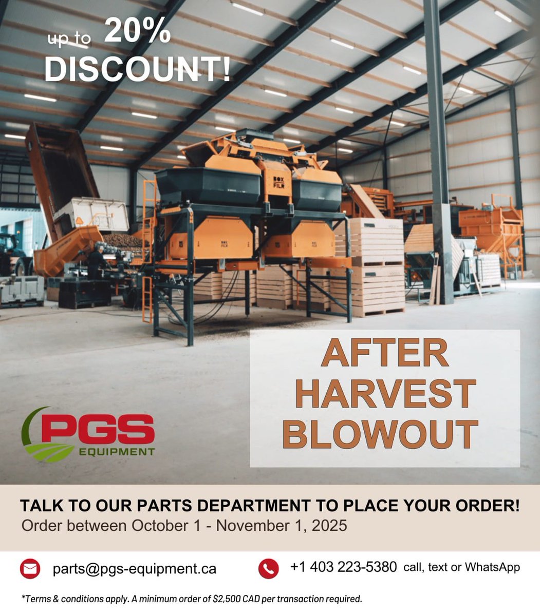 Don’t miss out - our After Harvest Blowout Sale is happening right now! 
Not only do we have amazing deals on equipment, but we’re also offering special discounts on parts ⚙️🔩

👉 Stop in today and stock up to set yourself up for a strong start next season! 💪
