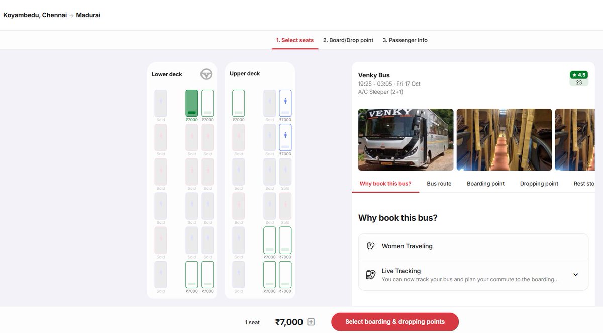 just Rs. 7000 /- from #Chennai to #Madurai , today (17th Oct, 2025)
#Deepavali2025 #Diwali2025 #TamilNadu