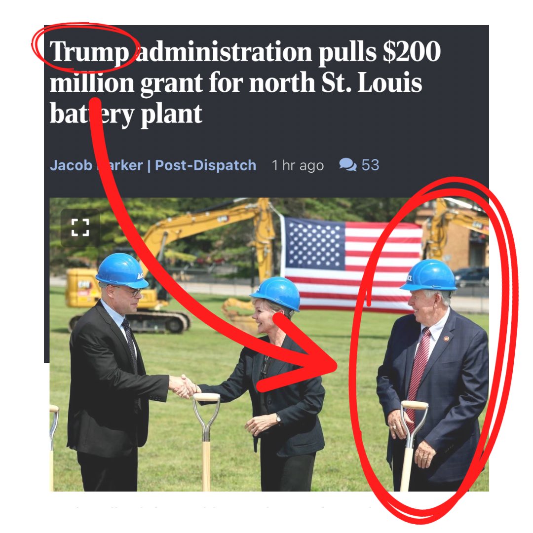 Missouri Republicans bend the knee and Missouri STILL gets screwed??? This project was blessed by Missouri’s Trump-supporting Republican Governor just two years ago and now it’s GONE. 
stltoday.com/news/local/gov…