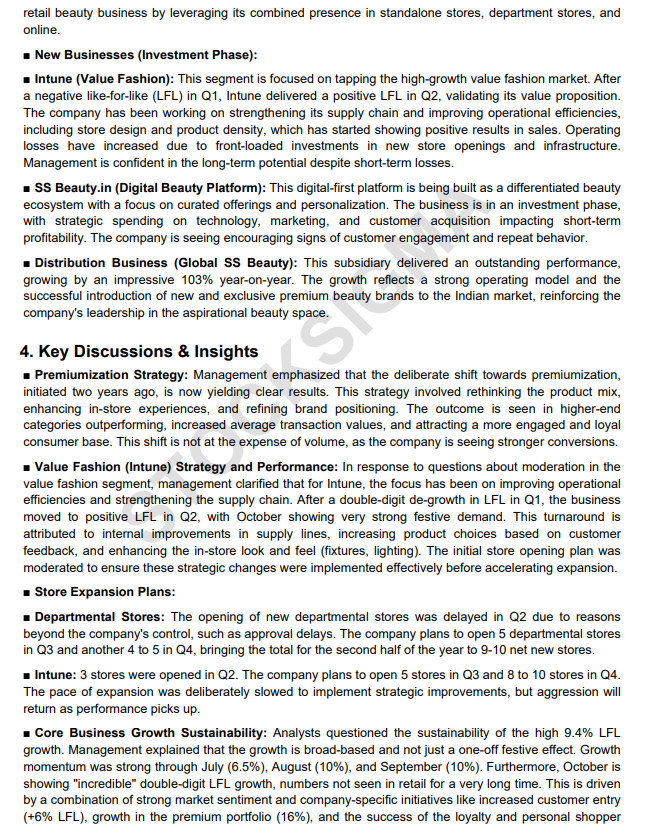 myAlerts_in's tweet image. #SHOPERSTOP #SHOPERSTOPQ2 Shoppers Stop Ltd Q2FY26 Earnings Concall Summary