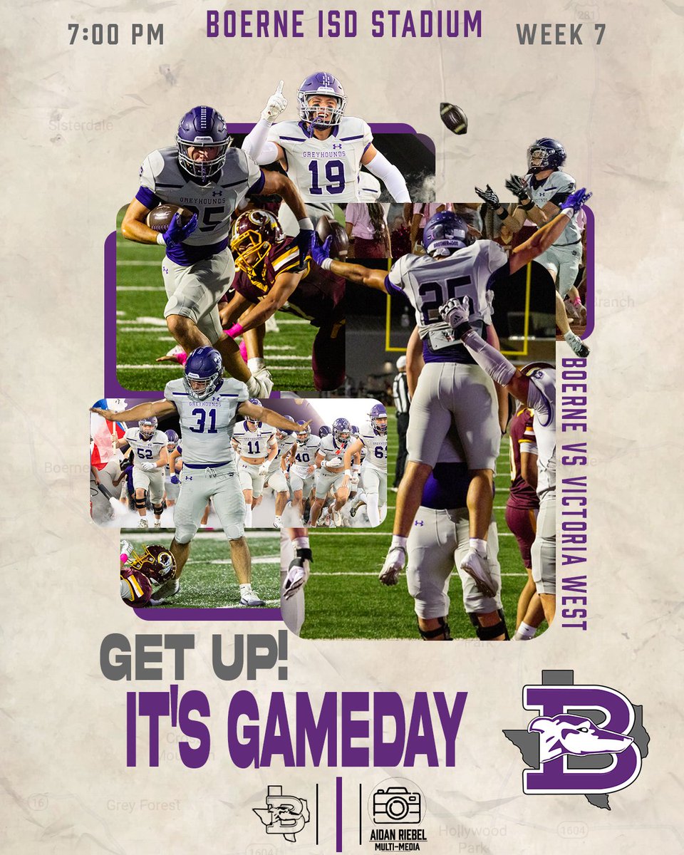 🚨GAMEDAY🚨
🏈Boerne Greyhounds vs. Victoria West Warriors
⌚️Friday, October 17 | 7pm
🏟️Boerne ISD Stadium
▶️tinyurl.com/BHSvsVWHS
📻BoerneRadio.com