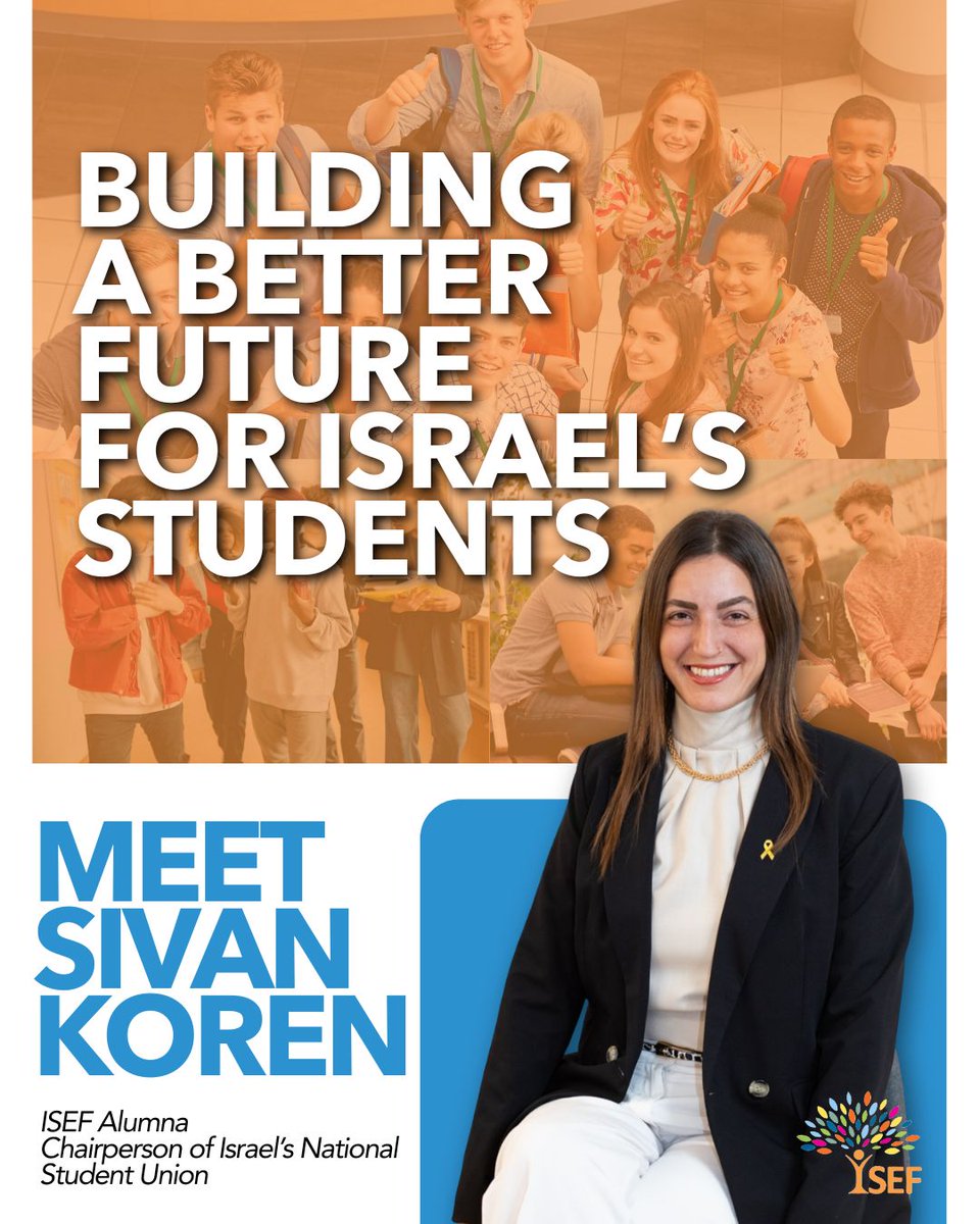 ISEF alumna Sivan Koren leads 390,000 Israeli students as Chair of the National Union of Students. Her journey from ISEF fellow to national leader shows how education turns vision into real change.

Read her inspiring story: buff.ly/J7oeTNj