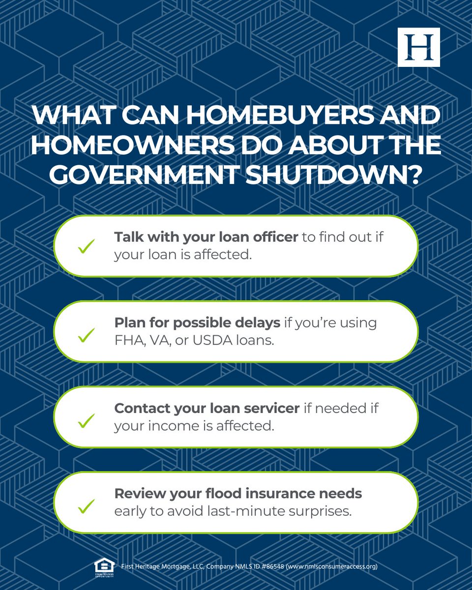 With uncertainty still lingering over how long the government shutdown will last, the best thing you can do is call your loan officer.

Learn more about the government shutdown and what actions you can take: brev.is/9x220