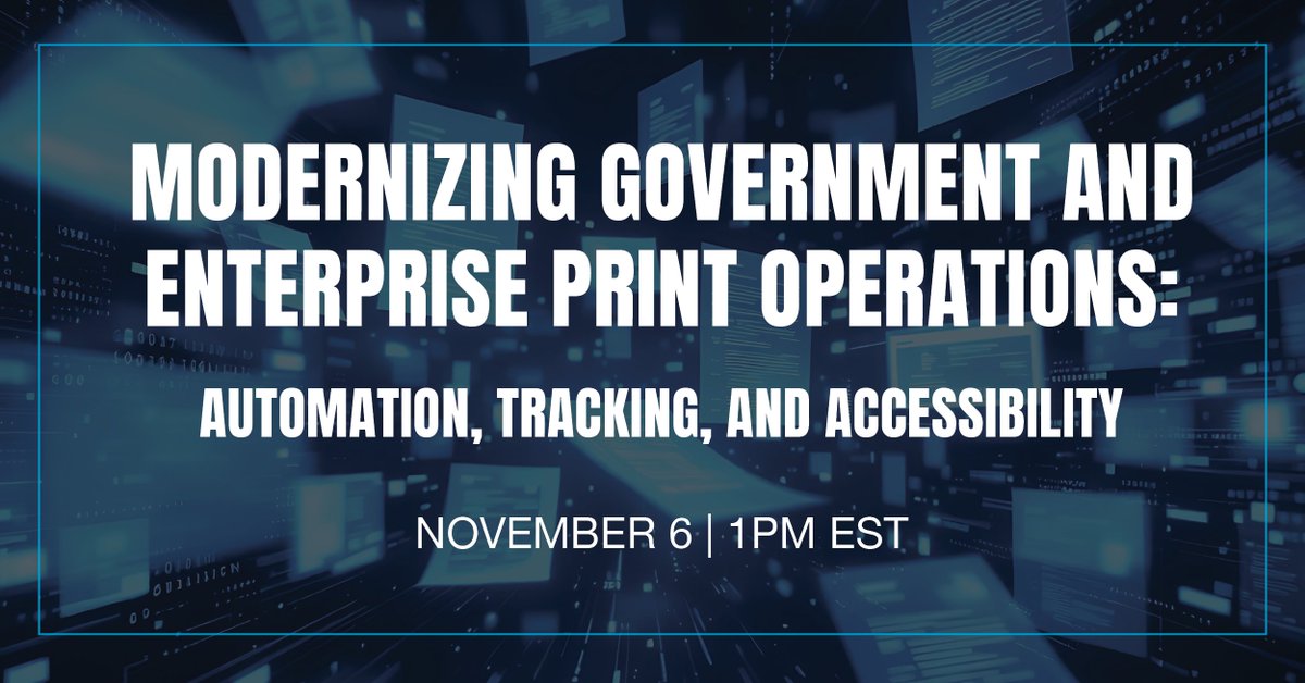 Modernize your print operations with automation, tracking &amp; accessibility.
Join our webinar Nov 6 at 1 PM ET to learn how leading orgs boost efficiency, reduce risk &amp; stay compliant.

👉 Register now: bit.ly/497gvV3