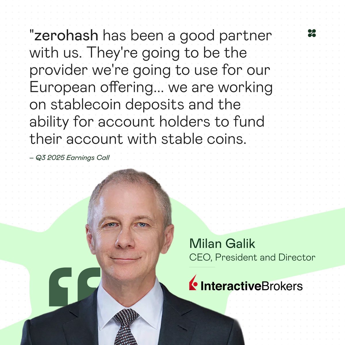 zerohashx's tweet photo. The infrastructure behind the headlines. 

zerohash was cited in both @MorganStanley  and @IBKR's earnings calls for Q3 2025.