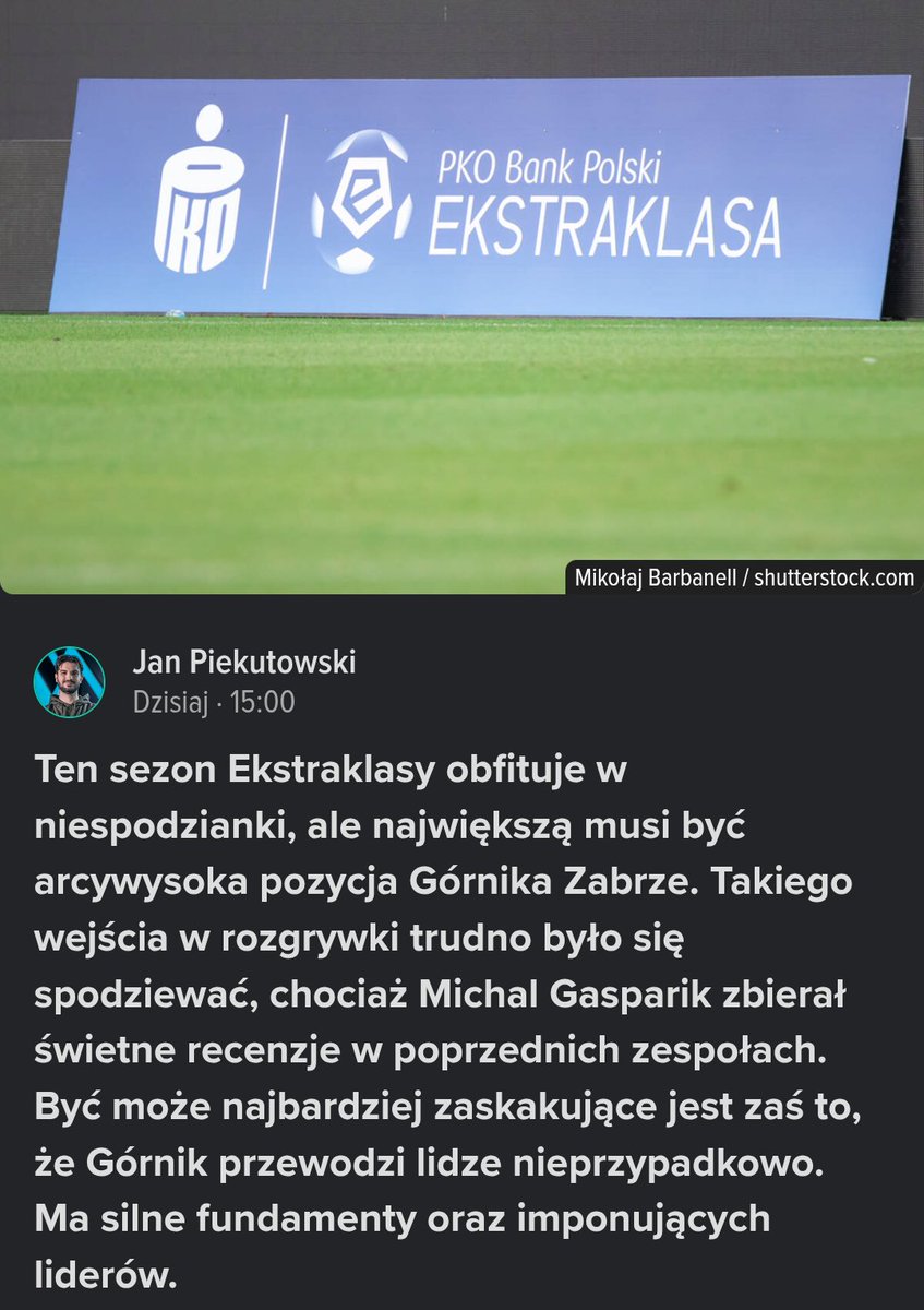 Obecny Górnik jest imponujący.

Gasparik wyciąga najlepsze z Hellebranda, Kubickiego czy Sowa, którego nieskuteczność podkreślał przecież Urban.

Obecny Górnik jest wybiegany, przygotowany pod rozmaitych rywali i po prostu ciekawy piłkarsko. Obecny Górnik namiesza, a właściwie