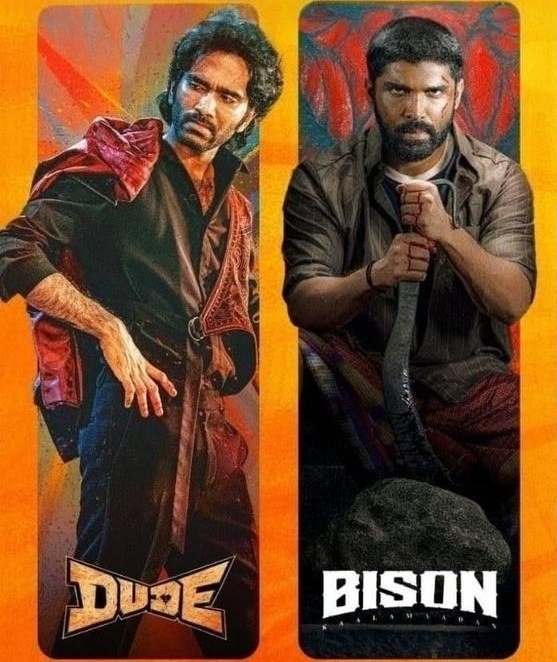 #Bison is pure quality cinema 🔥 Dhruv, Pasupathy &amp; Ameer nailed it with powerful performances and top-notch BGM. A sure shot blockbuster! 💥(4/5)

#Dude shines only till the pre-interval, then turns into an average ride  Pradeep single handedly carried it. AVERAGE movie.(2.5/5)