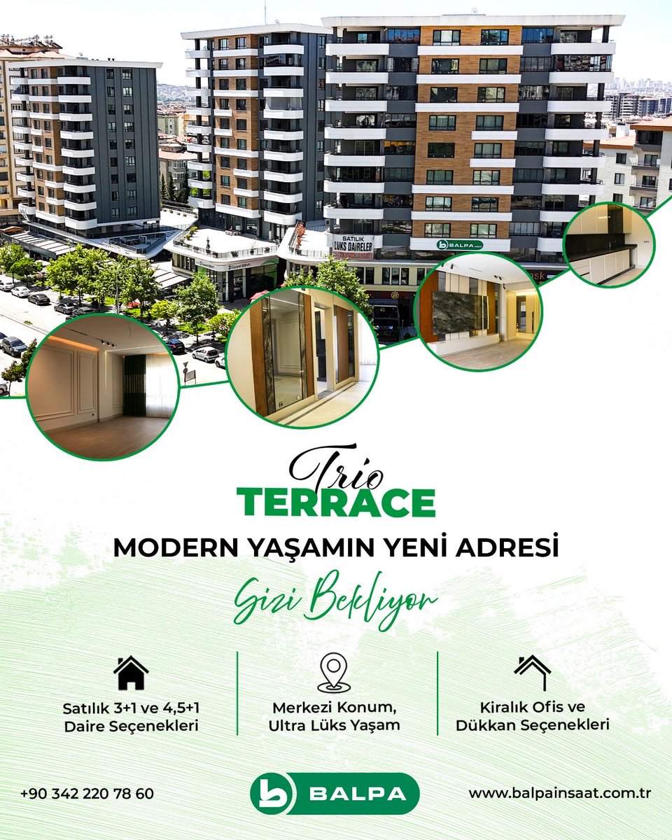 Gaziantep’in en elit semtlerinden birinde yer alan Trio Terrace, modern ve ultra lüks 3+1 ile 4,5+1 konut seçenekleri sunarak hayalinizdeki yaşamı gerçeğe dönüştürüyor!
#balpainsaat #trioterrace #gaziantepkonut #gaziantepkonutinşaatı #gaziantepdaire #gaziantepdaireler