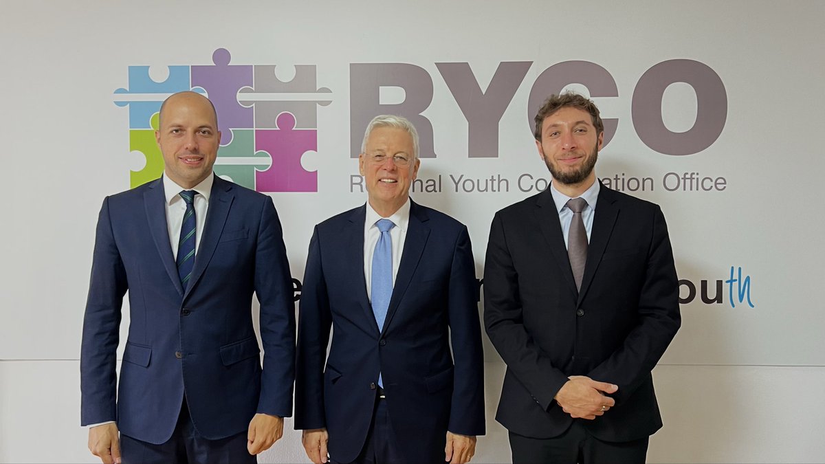 RYCOwb's tweet photo. 📍 RYCO HQ had the pleasure of welcoming H.E. Karl Bergner, Ambassador of Germany in Tirana @AuswaertigesAmt , hosted by SG Vladimir Obradović and DSG Kreshnik Loka.

Together, we’re strengthening cooperation and creating new opportunities for young people across the WB✨ https://t.co/PzIoBqdRSc