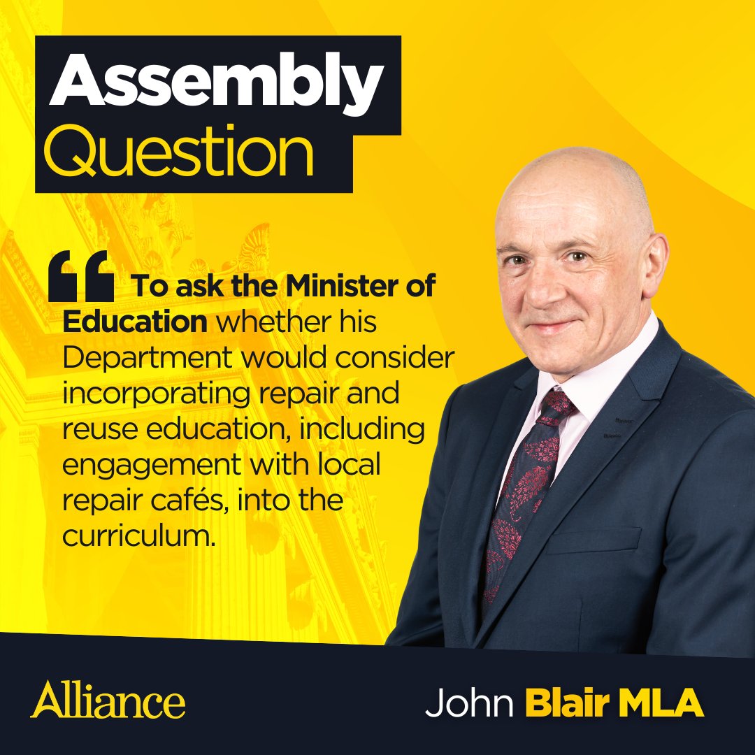 Repair Cafés not only help protect the environment but also serve as effective tools for community renewal &amp; skill-building. I've submitted various Written Assembly Questions to the Communities Minister &amp; the Education Minister to promote greater access to these valuable spaces