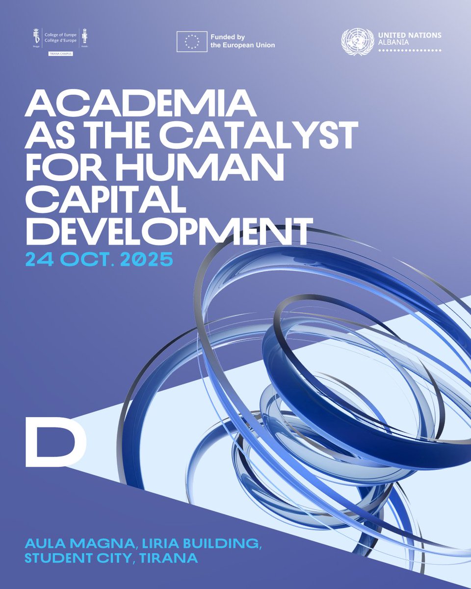 📣 In a week, “Academia as the Catalyst for Human Capital Development in Albania” conference will bring together key actors to discuss education’s role in Albania’s growth and EU integration.

The conference builds on the ongoing collaboration between the United Nations in