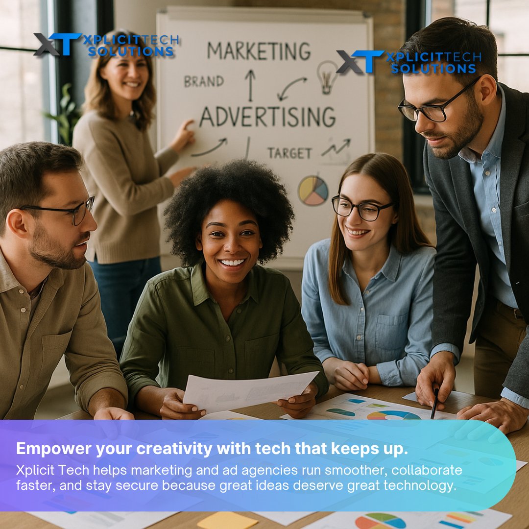xplicittech's tweet image. Great ideas need great tech. ⚡💻
Xplicit Tech keeps marketing &amp;amp; ad agencies secure, productive, and connected — so your creativity never slows down. 

#XplicitTech #ITSolutions #MarketingAgency #CreativeTech