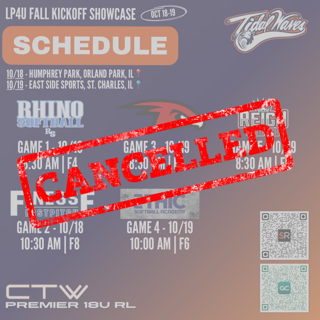 Due to the rain expected this weekend, we won’t be on taking the field. 😫☔️

Back in action next weekend in Indianapolis. 🫡

#GoWaves