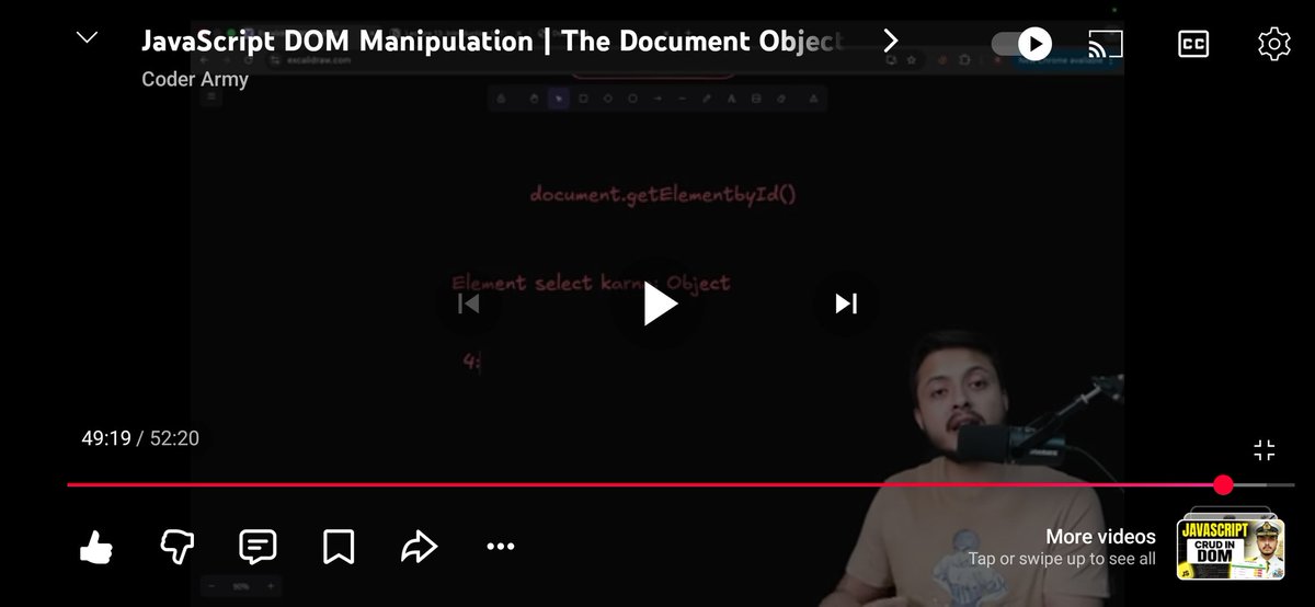 Amitwithdev's tweet photo. Lecture 13 Complete ✅ of JavaScript from @rohit_negi9 
Topic -
DOM = Document Object Module 
✅ How to select  html  element from the javascript https://t.co/u765iPwFFo