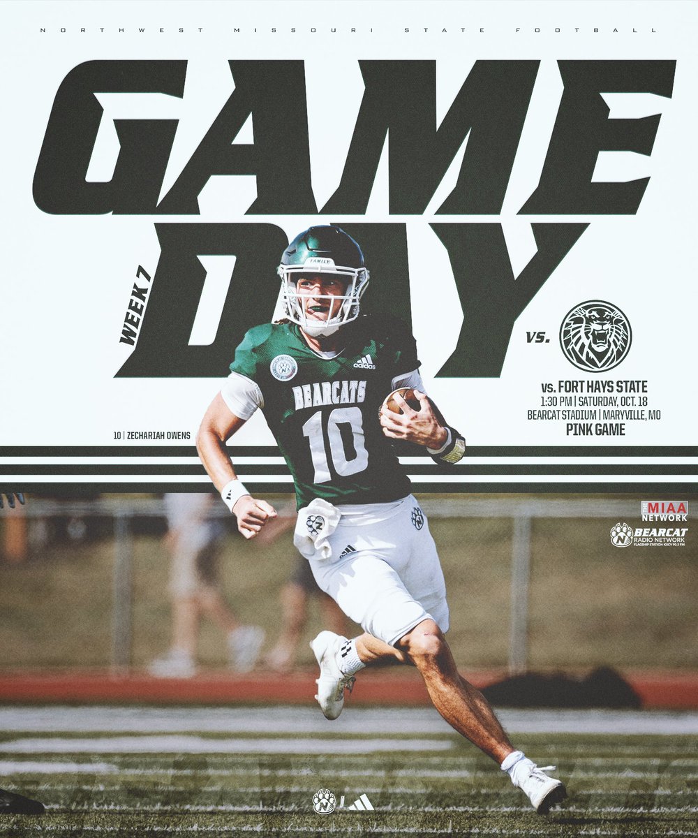 NWBearcat_FB's tweet image. 𝐖𝐀𝐊𝐄 𝐔𝐏. 𝐖𝐄𝐀𝐑 𝐏𝐈𝐍𝐊. It&apos;s 𝐆𝐚𝐦𝐞𝐃𝐚𝐲!

🆚: Fort Hays State
🏟️: Bearcat Stadium
📍: Maryville, MO
⏰: 1:30 PM
🎀: 𝐏𝐈𝐍𝐊 𝐆𝐀𝐌𝐄
📺: bit.ly/3LN76FT
📻: bit.ly/3IhSWOt
📊: bit.ly/4e200c9

#OABAAB ||| #RISE