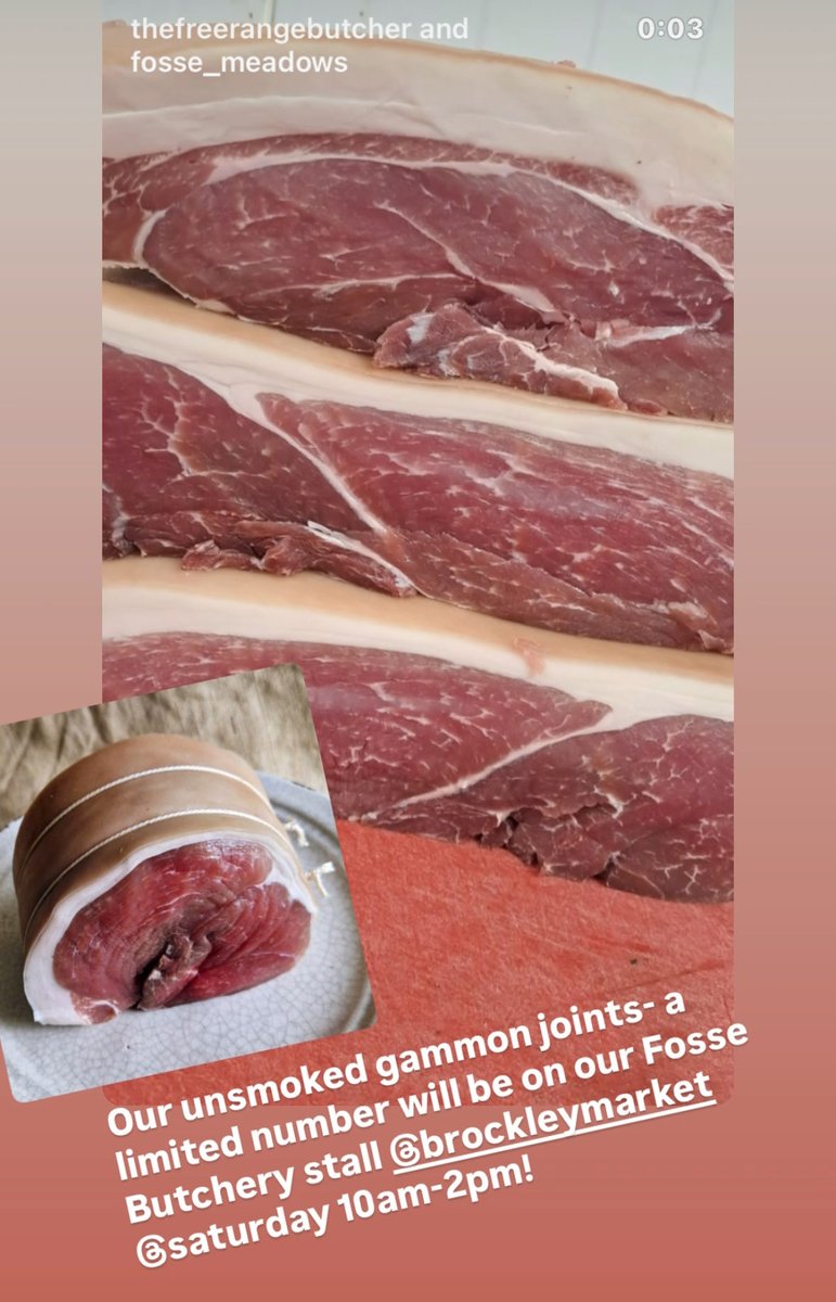 Check out our London farmers market stalls this weekend!
Our Red meat stall ‘Fosse Butchery’ <a href="/BrockleyMarket/">Brockley Market</a> will have limited  number of these amazing unsmoked gammon joints on the stall (free range pork). 
Tip: Might be a good idea to buy one and freeze for Christmas…!😃❤️🐷
