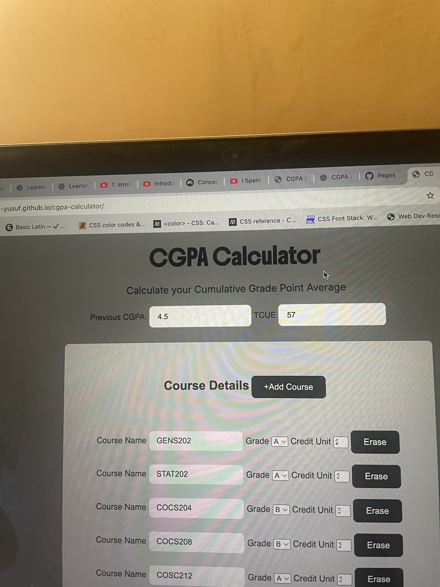 hajocodes's tweet image. Day 15 of #100DaysOfCode
Finally deployed the CGPA calculator on GitHub after adding some finishing touches to its look.
Here’s the live link 🔗
hajaramusa-yusuf.github.io/cgpa-calculato…
Would love to hear your feedback!
#WomenInTech #javaScript