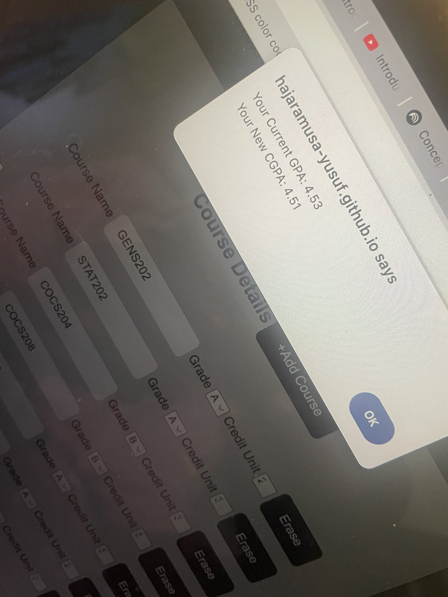 hajocodes's tweet image. Day 15 of #100DaysOfCode
Finally deployed the CGPA calculator on GitHub after adding some finishing touches to its look.
Here’s the live link 🔗
hajaramusa-yusuf.github.io/cgpa-calculato…
Would love to hear your feedback!
#WomenInTech #javaScript