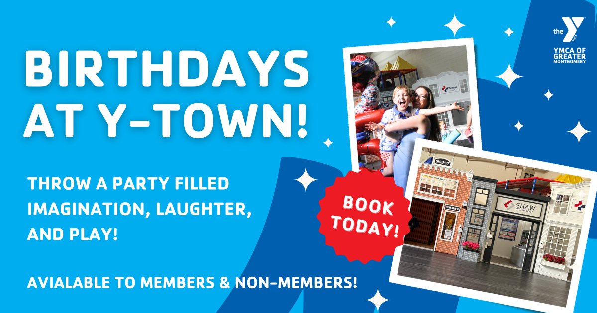 🎉 Y-Town Birthday Parties: A kid-sized city built for imagination, play &amp; adventure — perfect for unforgettable birthdays for all families!
📍 Bell Road &amp; Wilson YMCAs
📧 Bell: TMontgomery@ymcamontgomery.org
📧 Wilson: SPresley@ymcamontgomery.org

#YMCA #BellRoadYMCA #WilsonYMCA