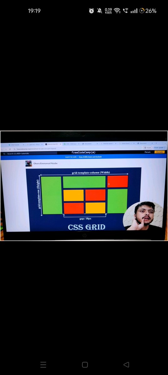 CodeWithDev06's tweet image. ✅Day 18 - Web Development Journey 🚀
🧿Today I learned about CSS Grid – a powerful 2D layout system in CSS.
It helps structure web pages using rows and columns, making complex layouts easy and responsive.
Key takeaway: display: grid; is a game-changer! 💻
#100DaysOfCode #CSS