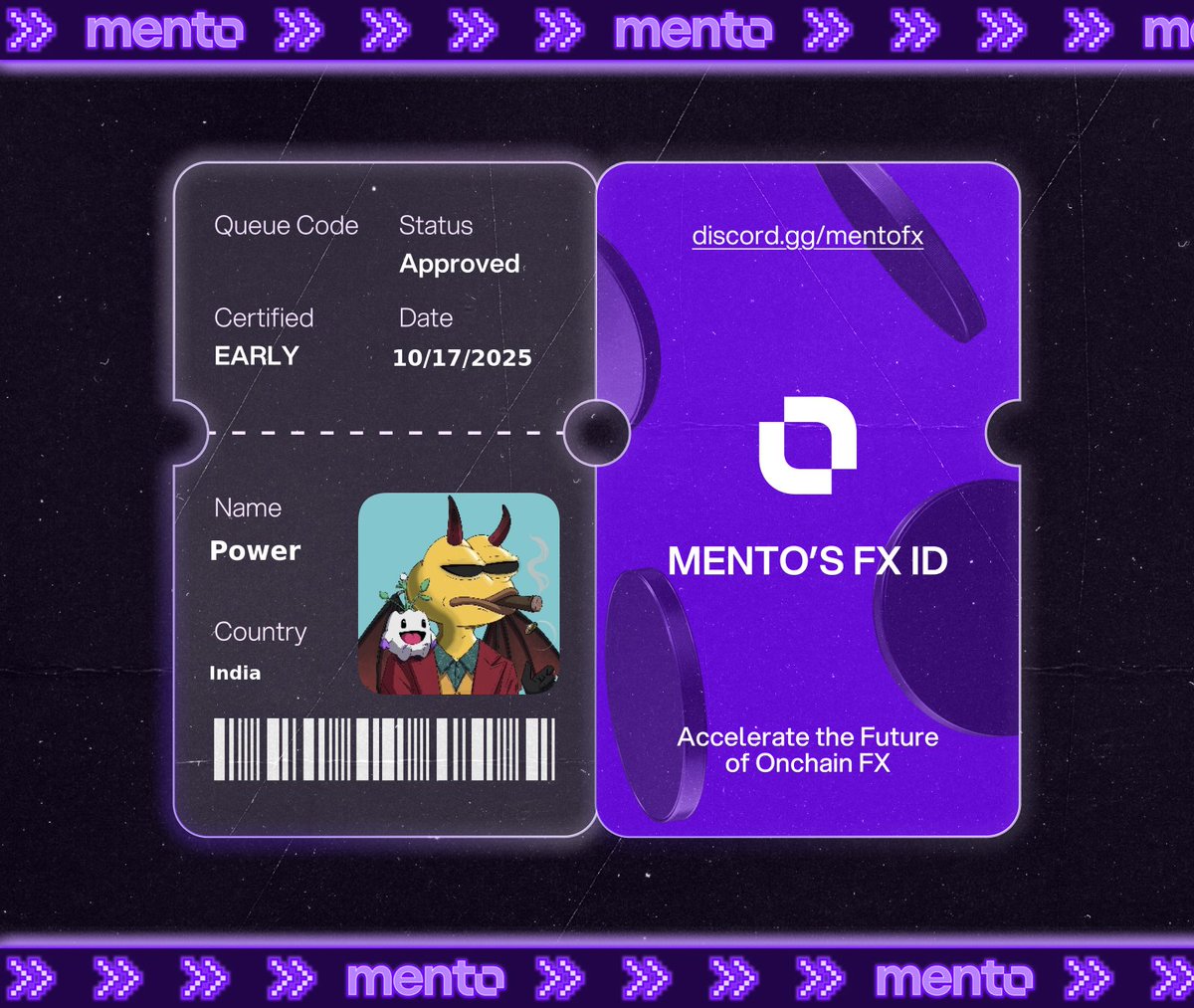 Zemo__X's tweet photo. Licensed to trade the internet’s FX layer.

Claimed my FX ID on https://t.co/U3Qu5Roy8S

every currency, onchains with @MentoLabs https://t.co/uDs5Yqo289