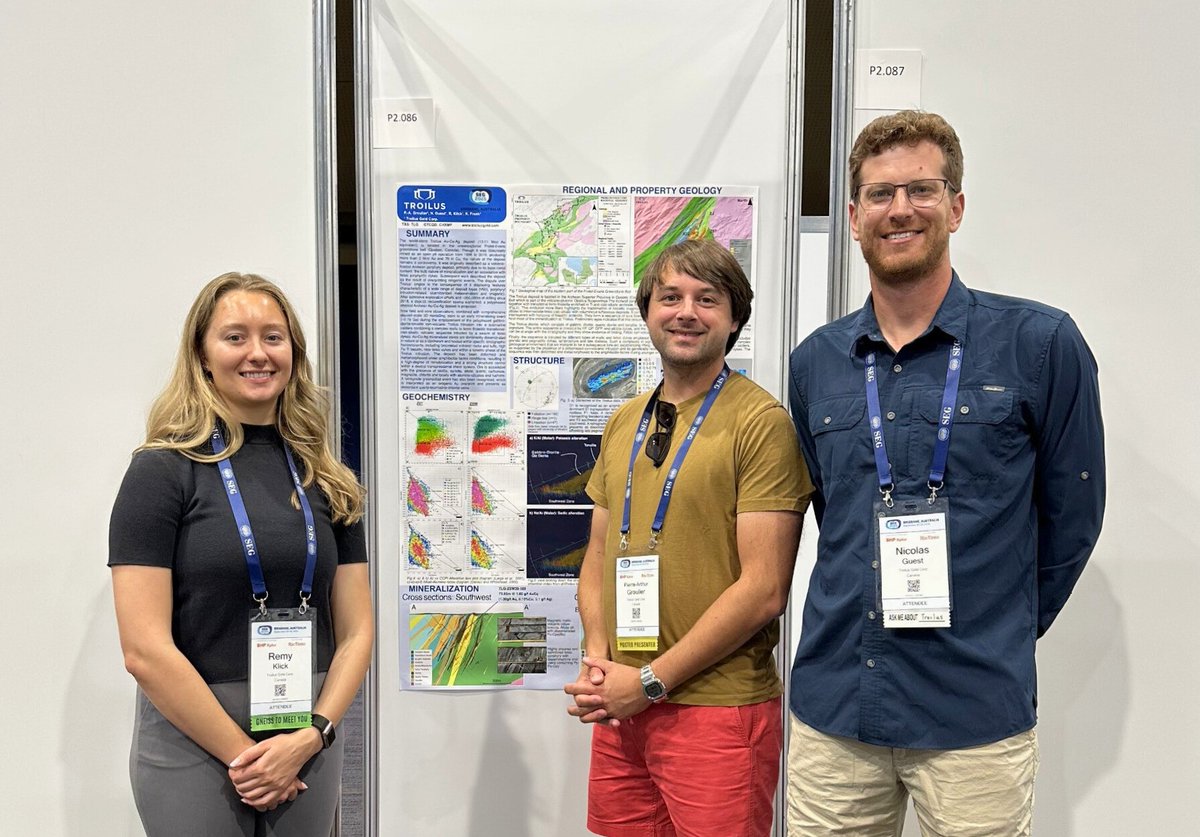 Last month, the Troilus Geology team attended the SEG 2025 Conference in Brisbane, Australia, an event that brings together leaders in industry, government, and academia to highlight innovations in economic geology. While there, our team presented a poster on the evolution of our