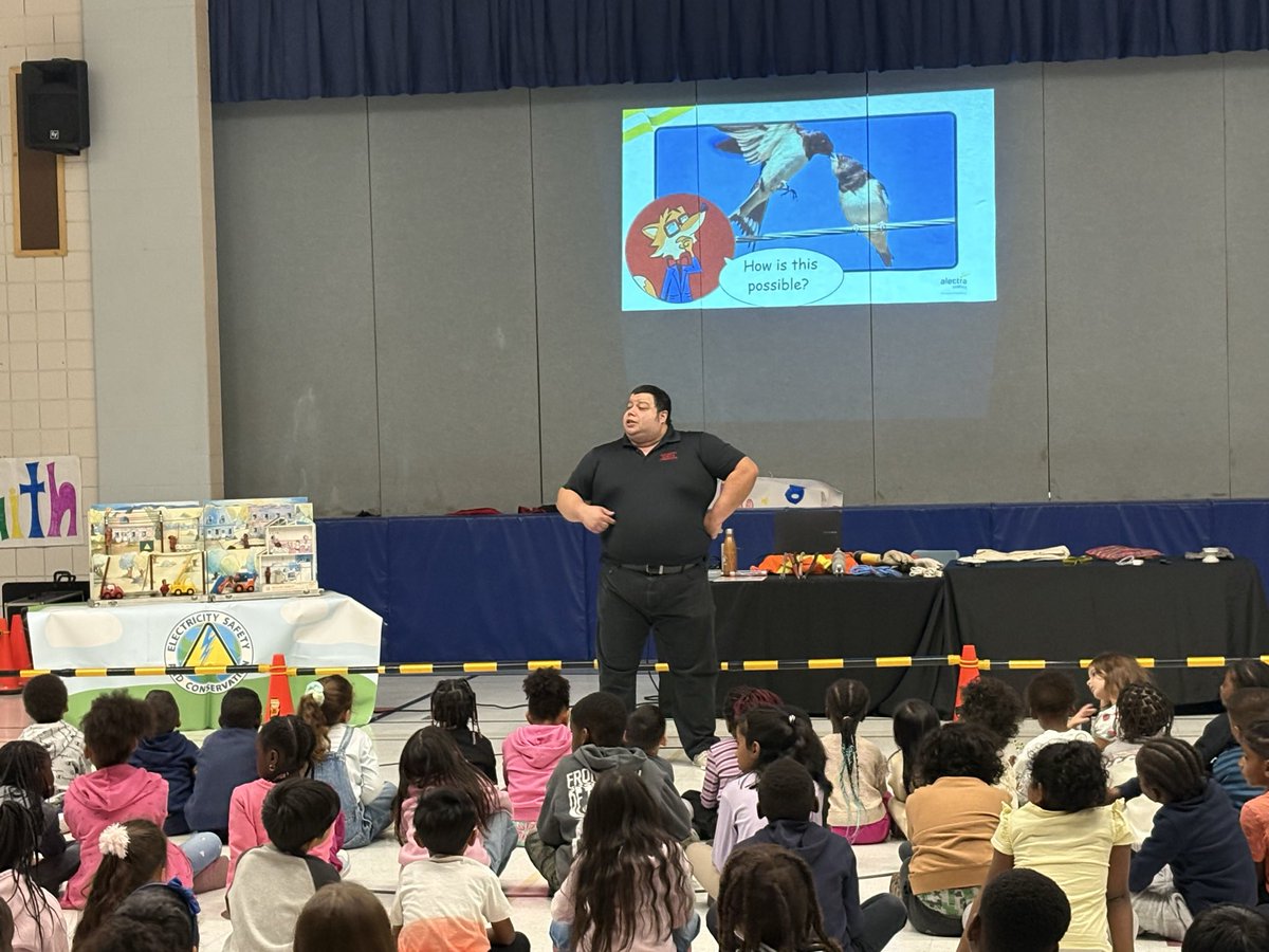 Thank you to Alectra Utilities for coming to our school to talk about Electricity Safety &amp; Conservation. 💡🔌