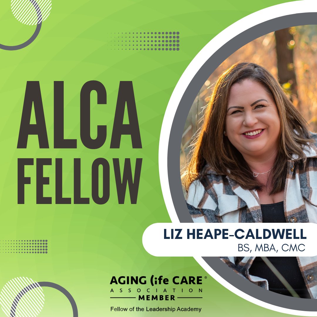 Congratulations to Liz Heape-Caldwell, BS, MBA, CMC, on becoming a Fellow of the Leadership Academy! 🎉

A longtime ALCA leader and President Elect of the Western Region Board, Liz has spent 20+ years shaping quality care for older adults and families.