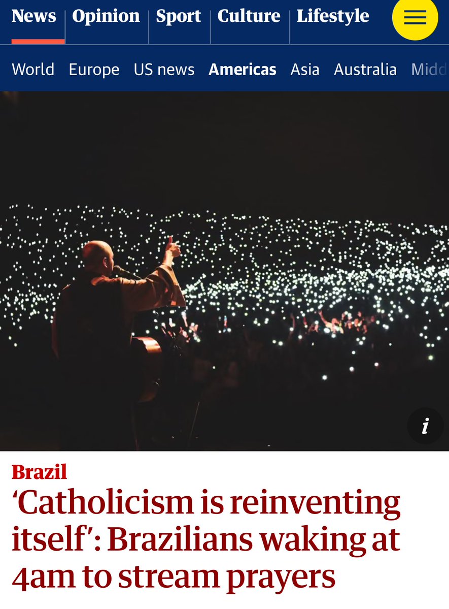 The Guardian reports a surge in Catholics across Brazil joining the early-morning YouTube prayer sessions of Catholic priest Frei Gilson, whose recent videos have been averaging an impressive two million views each day.