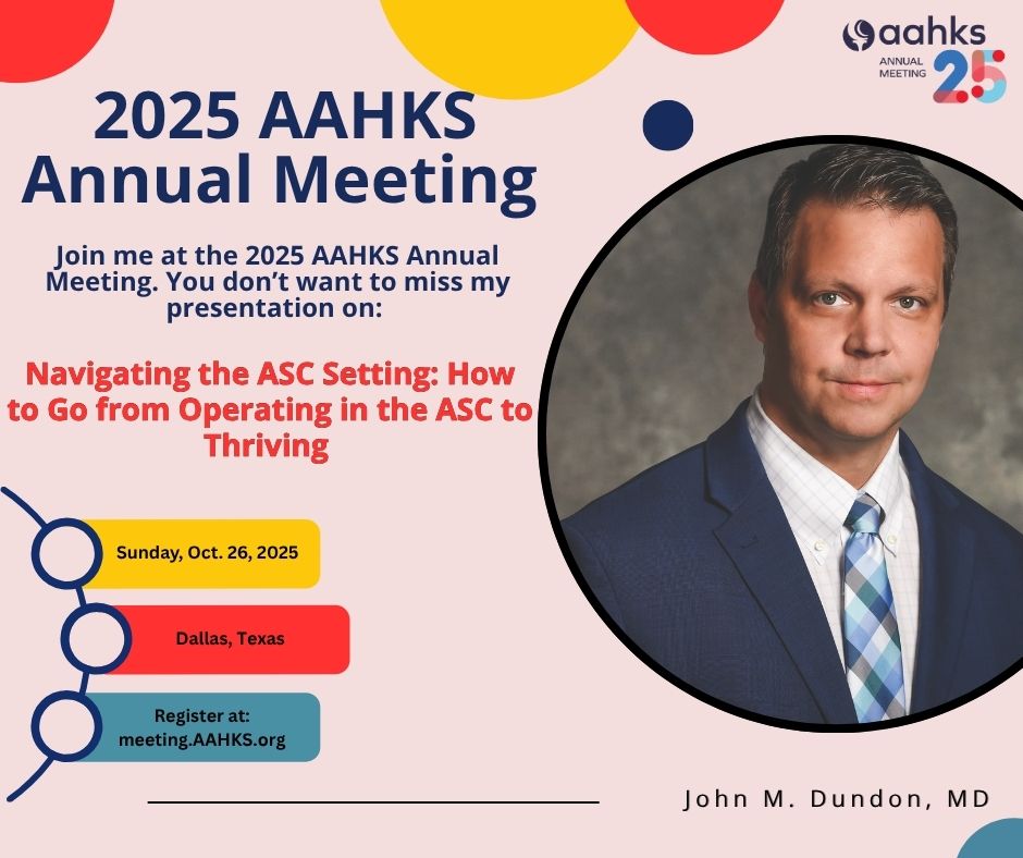 AAHKS's tweet image. Haven't registered for the 2025 AAHKS Annual Meeting yet, there's still time. Don't miss all the great presentations in store. Register now &amp;amp; join John M. Dundon, MD at the meeting.