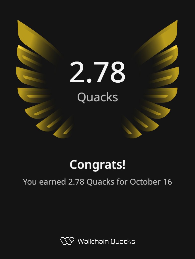 +2.78 Quacks in the bag 🦆

Lots of people still don’t share their Quacks and referrals, and that carries extra weight in mindshare (Kyparus tip from months ago).

Whenever you can, show your progress. 

If you haven’t started, join the big quacker army with my link: