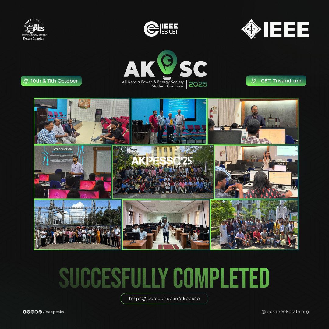 ieeepesks's tweet image. ✨AKPESSC 2025 — Successfully Completed!✨

What an incredible two days it has been! A huge thank you to all the SLT members for their constant support and guidance, and to the SB CET team for their hard work and dedication that made this event a grand success. 💚

#AKPESSC25