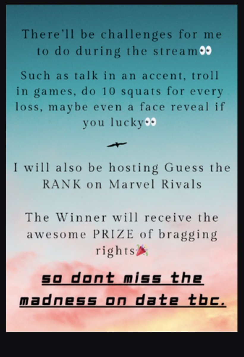 I know I haven’t posted on here in ages on here but your girl hit 600 followers!!

12 hours of celebration is coming👀👀 Date TBC

Over at Twitch.tv/kurkury

#12hours #twitch #MarvelRivals