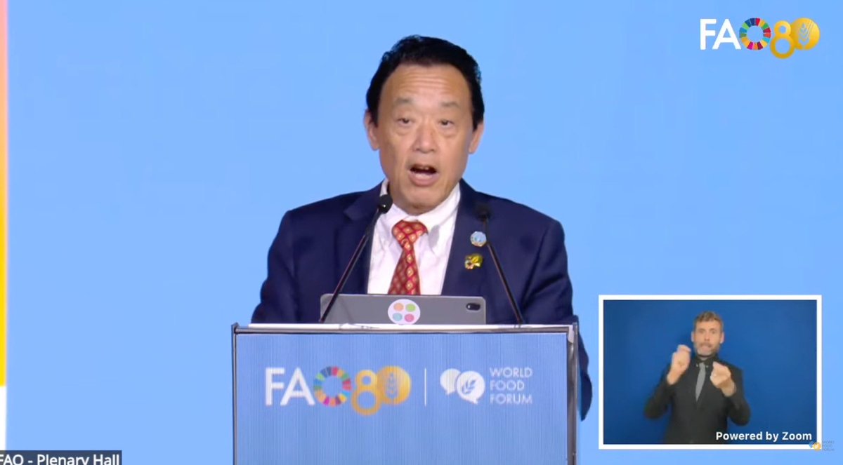 🌎 “El <a href="/World_FoodForum/">World Food Forum</a> no es solo un evento, es un movimiento global que une corazones, generaciones y culturas en torno a un propósito común: garantizar alimentos y un futuro mejores para todos.” 💚
—<a href="/FAODG/">FAO Director-General QU Dongyu</a> 

#FAO80