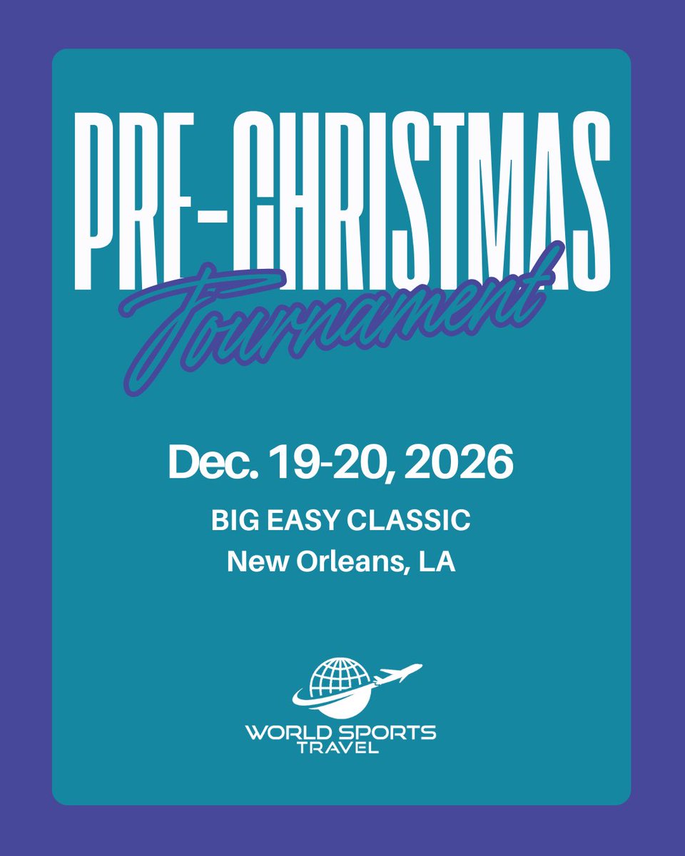 D3 2026 SCHEDULING OPPORTUNITY‼️

Join us for our pre-Christmas tournament in New Orleans and enjoy the vibrant culture!

For more information, contact Kelly Spurling at Kelly@wsportstravel.com