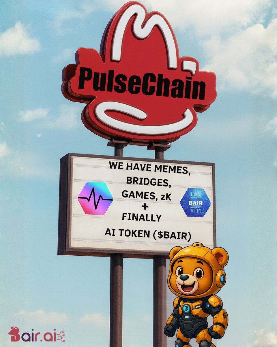 PulseChain had memes, bridges, even zk…
But it was missing an AI brain.
Meet Barry — the AI bear building InfoFi.
AI has officially landed on Pulse. 🧠🐻⚡
#PulseChain #BAIR #InfoFi #AIAgent