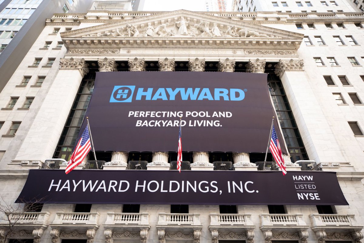 🌟Hayward's 100-Year Anniversary🌟

On March 12, 2021, Hayward released its IPO on the New York Stock Exchange under ticker symbol HAYW. The IPO was a significant milestone in our growth journey as we continue to innovate and lead in the pool technology sector.