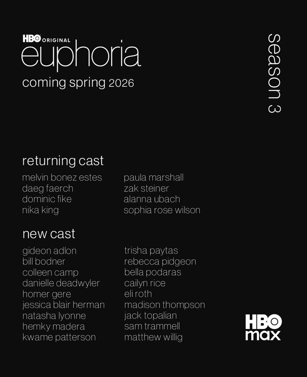 🚨Nika King will officially return as Leslie in #Euphoria season 3. 

Spring 2026.