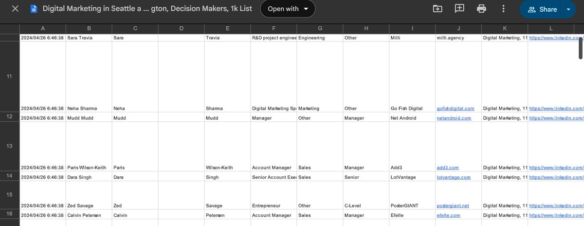 JUST FINISHED BUILDING A FRESH DATABASE OF DIGITAL MARKETING DECISION MAKERS ACROSS THE U.S.

Includes direct emails, phone numbers, and LinkedIn profiles.

Normally goes for $1979, but I’m sharing it here for FREE.

Want access?

Comment “979” + Like + Repost, and I’ll DM you